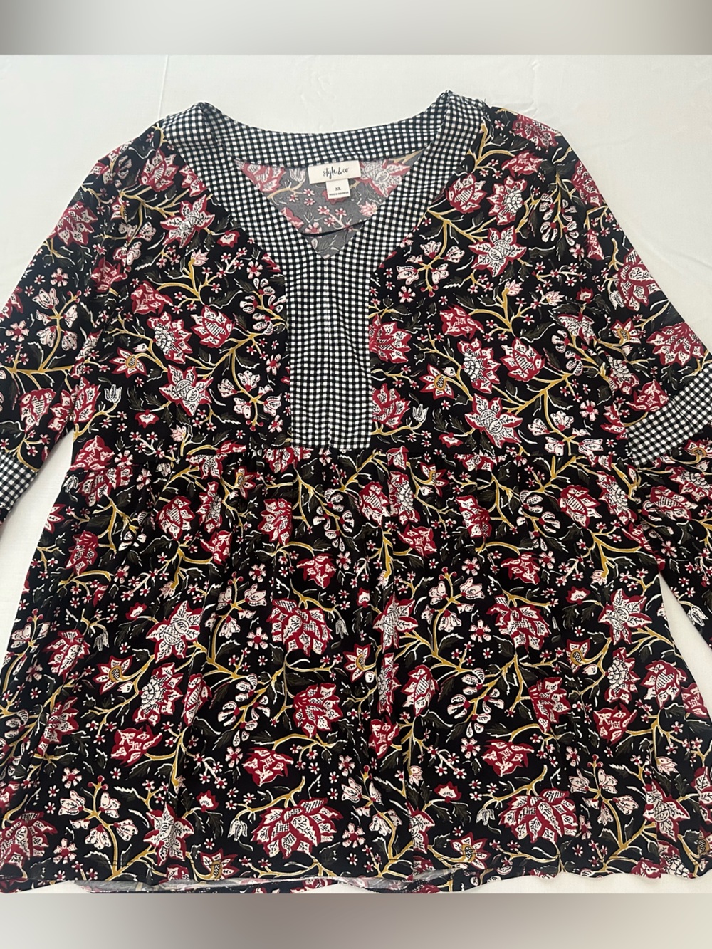 Style and Co Floral V-Neck Top
